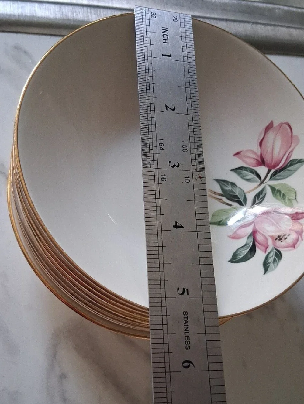 Set of 8 Vintage Homer Laughlin Rhythm Pink Magnolia 5 3/8